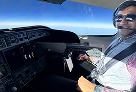  A man flying a plane